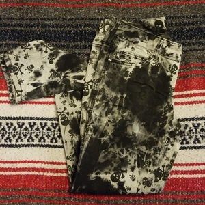 Skull & Tye Dye Skinny Jeans